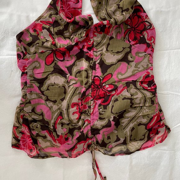 FREE PEOPLE Kyle Printed tunic top /smocked beach halter, SMALL, NWOT - Picture 12 of 13